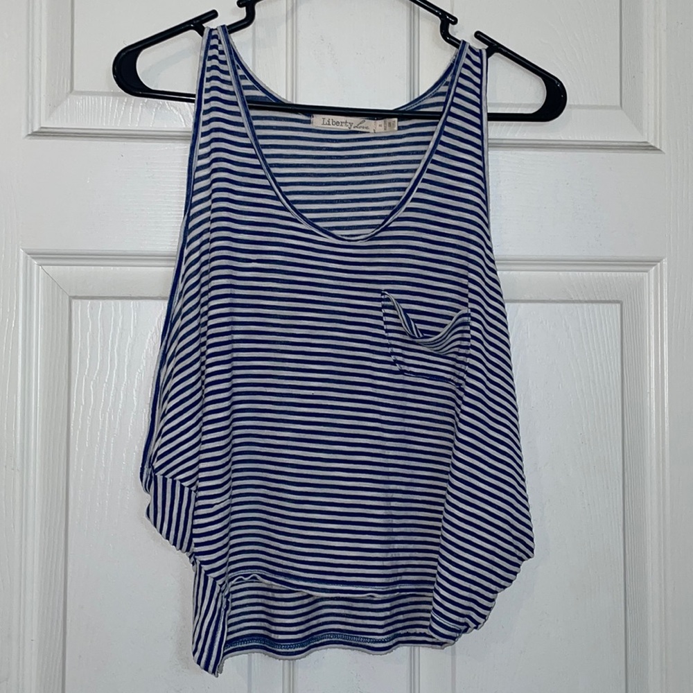 Liberty Love. Size S. Blue & white striped.